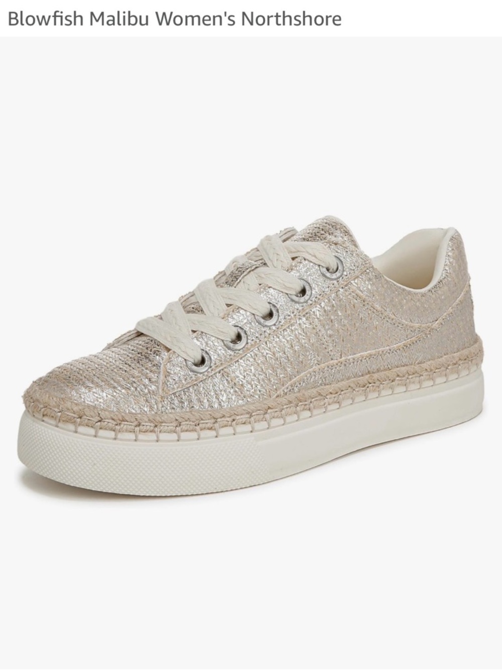 Blowfish Malibu Women's Northshore Metallic Cream Sneaker *Missing shoelaces